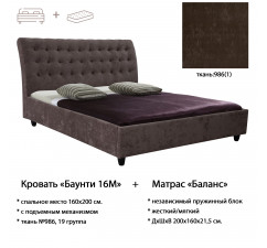 Кровать двойная «Баунти» (ткань: 986) + матрас «Баланс»