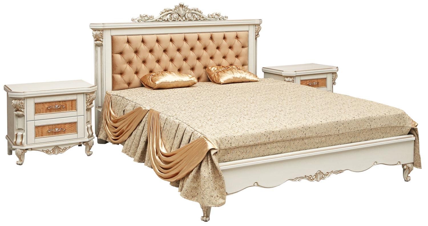 Кровать двойная «Альба» (декор. изголовье)